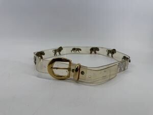 Vintage Clear Plastic Safari Animal Belt Lion Elephant Rhino Hippo 38"